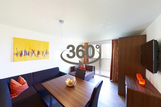 360-Bild im Appartement Grenoble in Flachau, direkt an der Skipiste